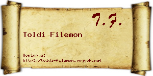 Toldi Filemon névjegykártya